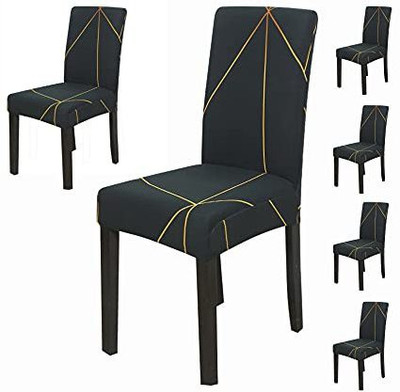HOUSE OF QUIRK Polyester 1 Seater Chair Floral Cover(Pack of 6 Multicolor)