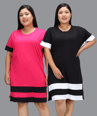 Christy World Colorblock Women Round Neck Multicolor T-Shirt