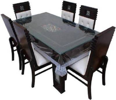 CHANDER Solid 6 Seater Table Cover(clear, PVC)