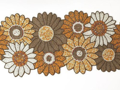 Aaditya Exports Oval Pack of 1 Table Placemat(Orange, Brown, Fiber)