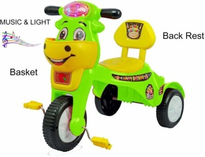 PANDA happy birthday trycycle for kids baby boys baby girls with light music age 2to5 years happy birthday Tricycle(Green)