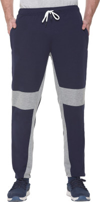 HVBK Colorblock Men Blue Track Pants