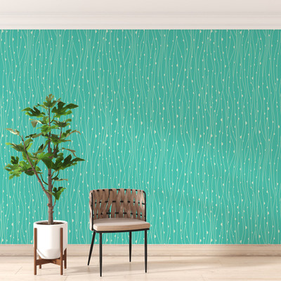 Unique Graphics Vinyl Abstract Green Wallpaper(L x W: 244 cm x 41 cm)