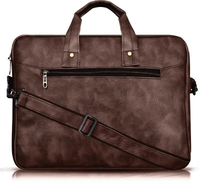 Shg enterprise Brown Color Faux Leather 10L Office Laptop Bag For Men & Women BG28 Waterproof Messenger Bag(Brown, 10 L)