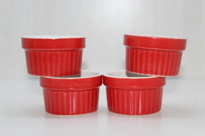 Mirakii Ceramic Cereal Bowl(Pack of 6, Red)