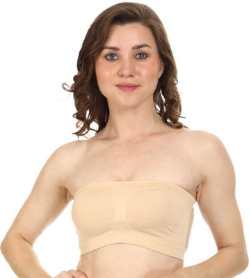 Neekalp Non Padded Tube Bra Women Bandeau/Tube Non Padded Bra(Beige)