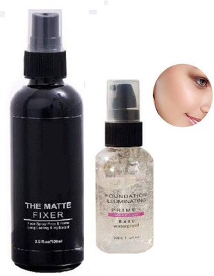 Emijun MAKEUP BASE GEL PRIMER WITH MAKEUP SETTING SPRAY FIXER Primer  - 150 ml(TRANSPARENT)