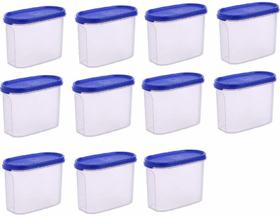 OMORTEX Plastic Grocery Container  - 1000 ml(Pack of 11, Blue, Clear)
