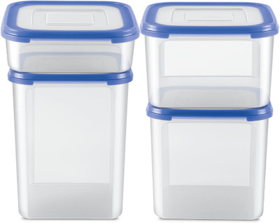 MILTON Plastic Utility Container  - 1.26 L, 2.66 L, 4.13 L, 5.75 L(Pack of 4, Clear, Blue)
