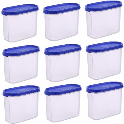OMORTEX Plastic Grocery Container  - 1000 ml(Pack of 9, Blue, Clear)