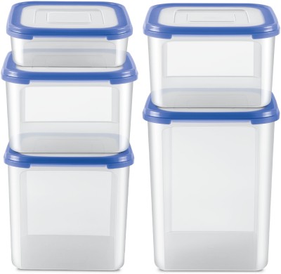 MILTON Plastic Utility Container  - 1.26 L, 2.66 L, 4.13 L, 5.75 L(Pack of 5, Clear, Blue)