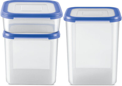 MILTON Plastic Utility Container  - 1.26 L, 4.13 L, 5.75 L(Pack of 3, Clear, Blue)