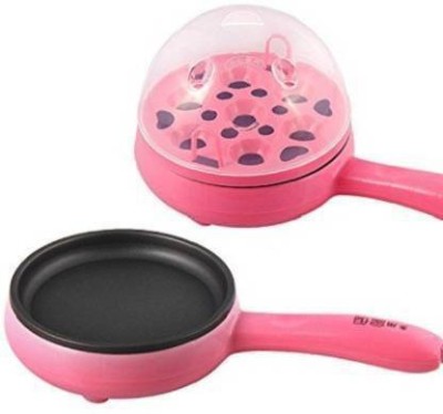 WOLBLIX Egg Steamer 2 In 1 Electric Mini Non Stick Fry Pan Egg Boiler With 7 Egg Tray Steamed HANDLE BOILER Egg Cooker(Multicolor, 7 Eggs)