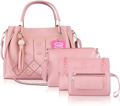 SGM Fashion Women Pink Handbag(Pack of: 4)