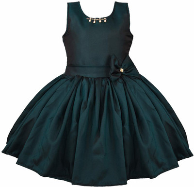KITTOO Midi/Knee Length Party Dress(Dark Blue, Sleeveless)