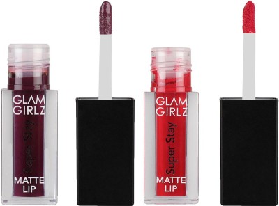 Glam Girlz Non Transfer Waterproof Liquid Matte Lipstick Combo (Shade: 12,02)(Multicolor, 20 g)