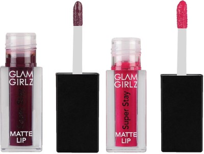 Glam Girlz Non Transfer Waterproof Liquid Matte Lipstick Combo (Shade: 12,09)(Multicolor, 20 g)