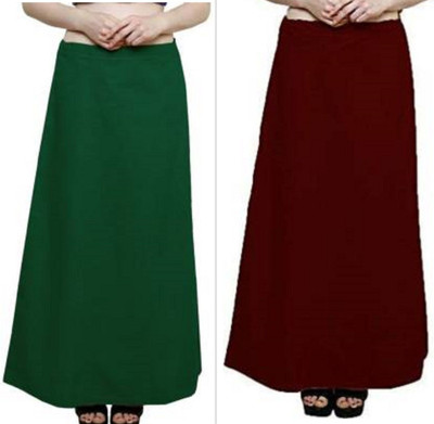 Gugaliya Bottle Green-Maroon Pure Cotton Petticoat(Medium)