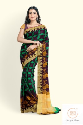 AKAYA KASHI Woven Daily Wear Cotton Silk Saree(Black)