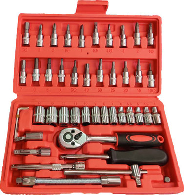 SHUN DA 46 PCS 1/4 SQ DR SOCKETS AND BIT SET Socket Set(Pack of 1)