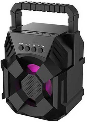 Techobucks High Quality Ultra BASS & premium audio quality Portable wireless karaoke speaker with , In-built DJ light Carry Handle Support Bluetooth, FM Radio, USB, SD Card Reader, Aux 10 W Bluetooth Speaker(Black, Stereo Channel)