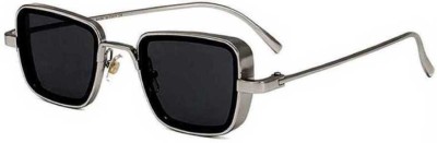 tikna Retro Square Sunglasses(For Men & Women, Black)