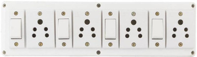 MOBIASHTA Power Extension Multi Outlet Heavy Duty Board 4 Anchor Cona Socket (5A) & 4 Switch 4  Socket Extension Boards(White, 4 m)