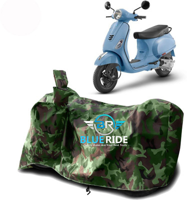 BLOERIDE Two Wheeler Cover for Vespa(Vespa LX, Green, Brown)
