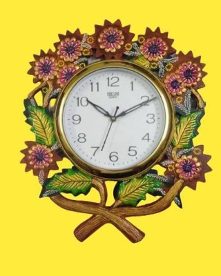 SHUBH CREATIONS Analog 46 cm X 36 cm Wall Clock(Multicolor, With Glass, Standard)
