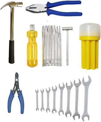 Exotic Arcade Hand Tool Kit || Set of 20 Pieces |Spanners Cutting Plier Hammer Wire Stripper Combination Screwdriver Set(Pack of 20)