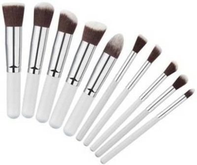 Crazy girl 10 White Makeup Brush Set Professional Makeup(Pack of 10)