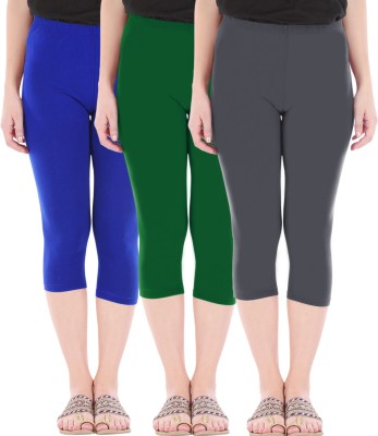 BEFLI Capri Leggings Women Blue, Green, Grey Capri