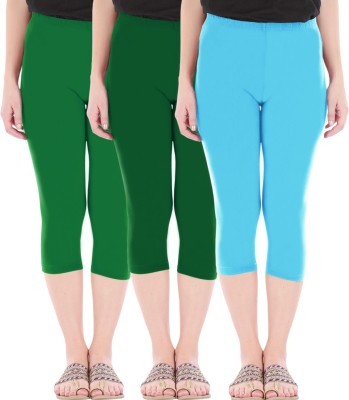 BEFLI Capri Leggings Women Green, Green, Blue Capri