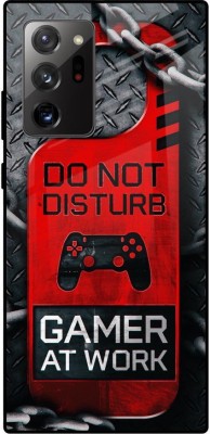 QRIOH Glass Back Cover for Samsung Galaxy Note 20 Ultra(Black, Red, Grip Case, Silicon, Pack of: 1)