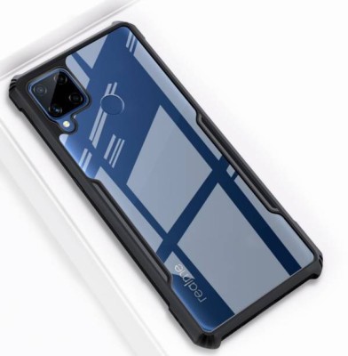 NIKICOVER Bumper Case for Realme C15, Realme C12, Realme Narzo 20(Black, Transparent, Shock Proof)