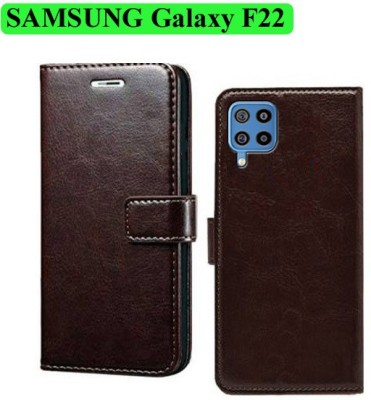 Wynhard Flip Cover for Samsung Galaxy M32, Samsung Galaxy F22(Brown, Grip Case, Pack of: 1)