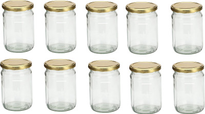 AFAST Glass Tea Coffee & Sugar Container  - 350 ml(Pack of 10, Clear)