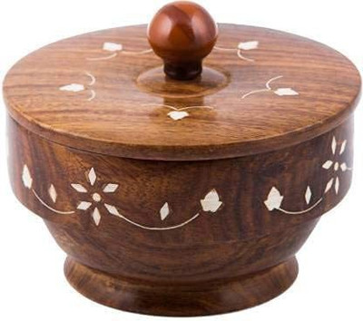 LyqArt Wooden Utility Container  - 100 ml(Brown)