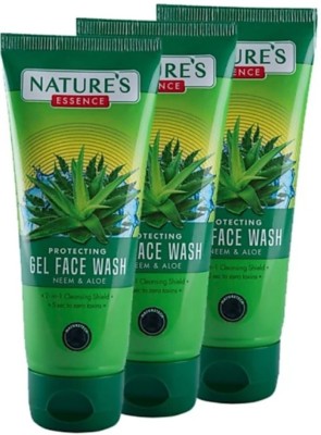 Nature's Essence NEEM & ALOE FACE WASH - INSTANTLY DETOX YOUR SKIN WITHOUT DRYNESS ( PACK OF 3) 100ML EACH Face Wash(300 ml)