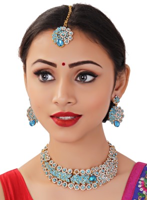 VATSALYA creation Alloy Gold-plated Turquoise Jewellery Set(Pack of 1)