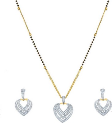 Krishna Creation Alloy Gold-plated White, Black, Gold Jewellery Set(Pack of 1)