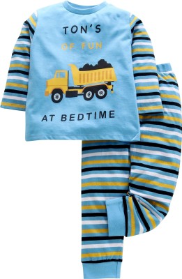 Ventra Kids Nightwear Boys Printed Cotton Blend(Multicolor Pack of 1)