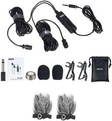 BOYA BYM1DM with 2 FUR-LAV Windshield Microphone Microphone