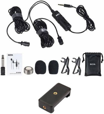 BOYA BY-M1DM with Mount2 Dual Lavalier Microphone Microphone