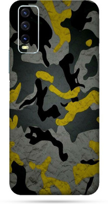 OggyBaba Vivo Y20G, Phone Back side Protector and Camera Protector Mobile Skin(Ultra Super Yellow Camouflage Skin Matte Finish)