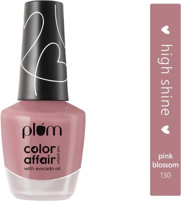 Plum Color Affair Nail Polish - Pink Blossom - 130 | 7-Free Formula | High Shine & Plump Finish | 100% Vegan & Cruelty Free (Pink Blossom - 130)