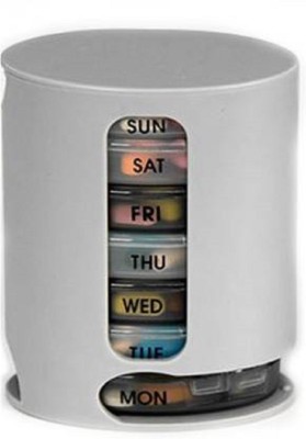 Top Select 7-Day The Bling Stores 7-day Device Medicine Storage Pill Pro Box Organizer With 7 Single Box & 4 Daily Compartments Pill Box (Grey) Pill Box(Grey)