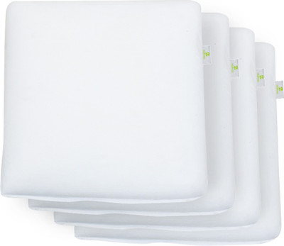 Cushows Memory Foam Cushion Pack of 4 Solid Orthopedic Decorative Square Cushion Filler for Sofa,Chair,Bed-16x16Inch(White)