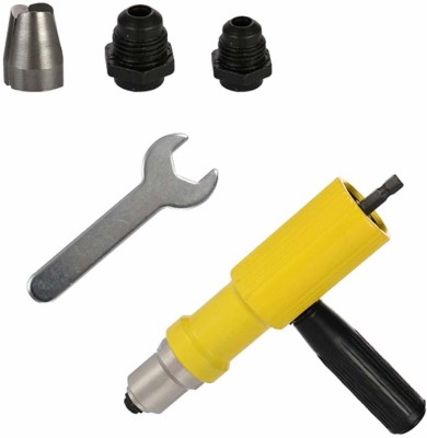 A&S TOOLSHOP A&S TOOL SHOP Electric Riveting Gun Adapter with 2.2/2.5/3.2mm Diameter Rivet Head and Handle Wrench for Electric Drill Heavy Duty Slow Hitting Rivet Gun Power & Hand Tool Kit(6 Tools)