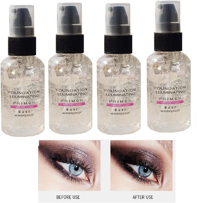 NADJA FACE PROTECT MAKEUP BASE ILLUMINATING WATER PROOF GEL PRIMER COMBO OF 4 Primer  - 200 ml(TRANSPARENT)